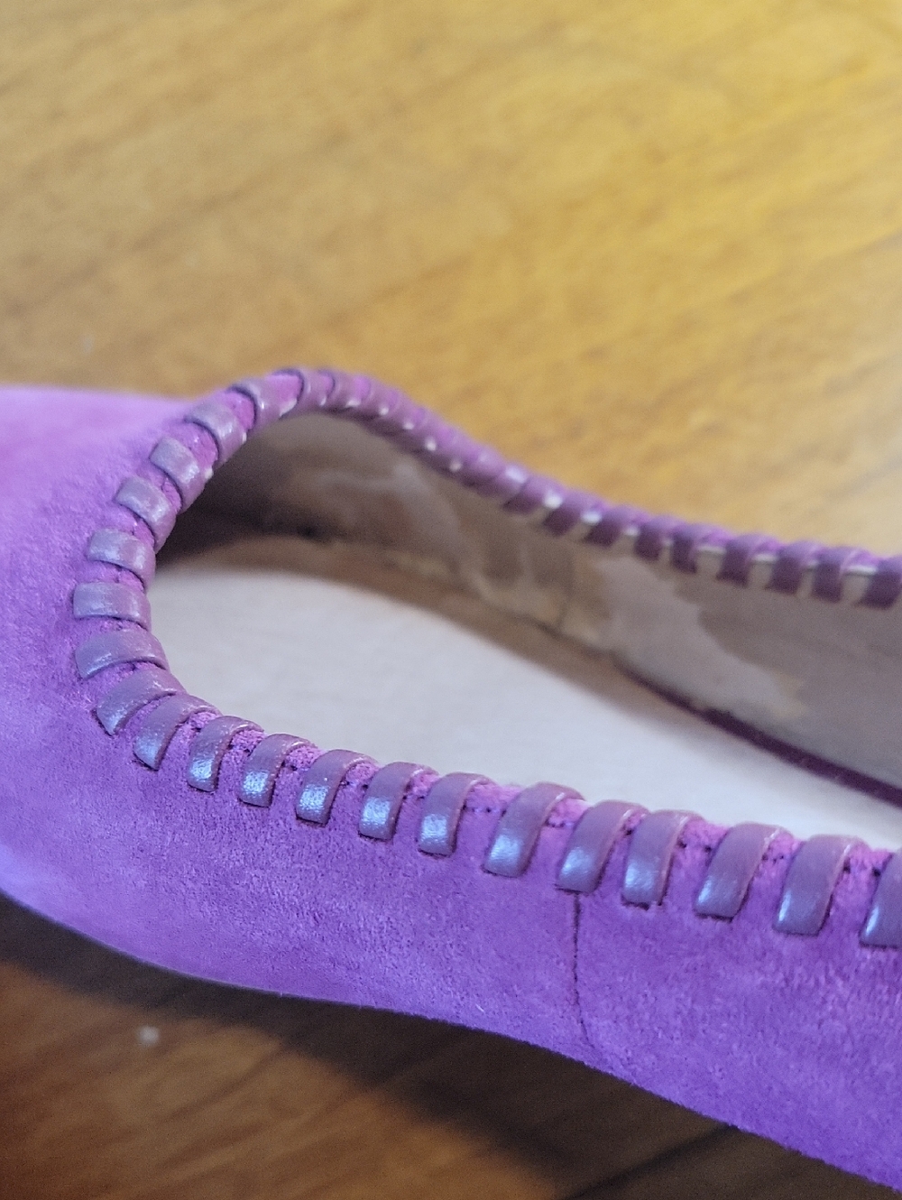Lands' End Purple Suede Whipstitch Flats Womens Size 6½B - Picture 14 of 16